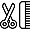 icono de tijeras y peine